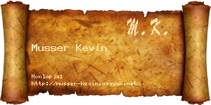 Musser Kevin névjegykártya